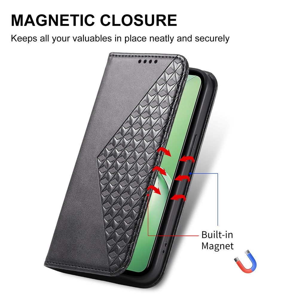 For Oppo K12 / OnePlus Nord CE4 5G Case Calf Texture PU Leather Phone Cover with Wallet - Black