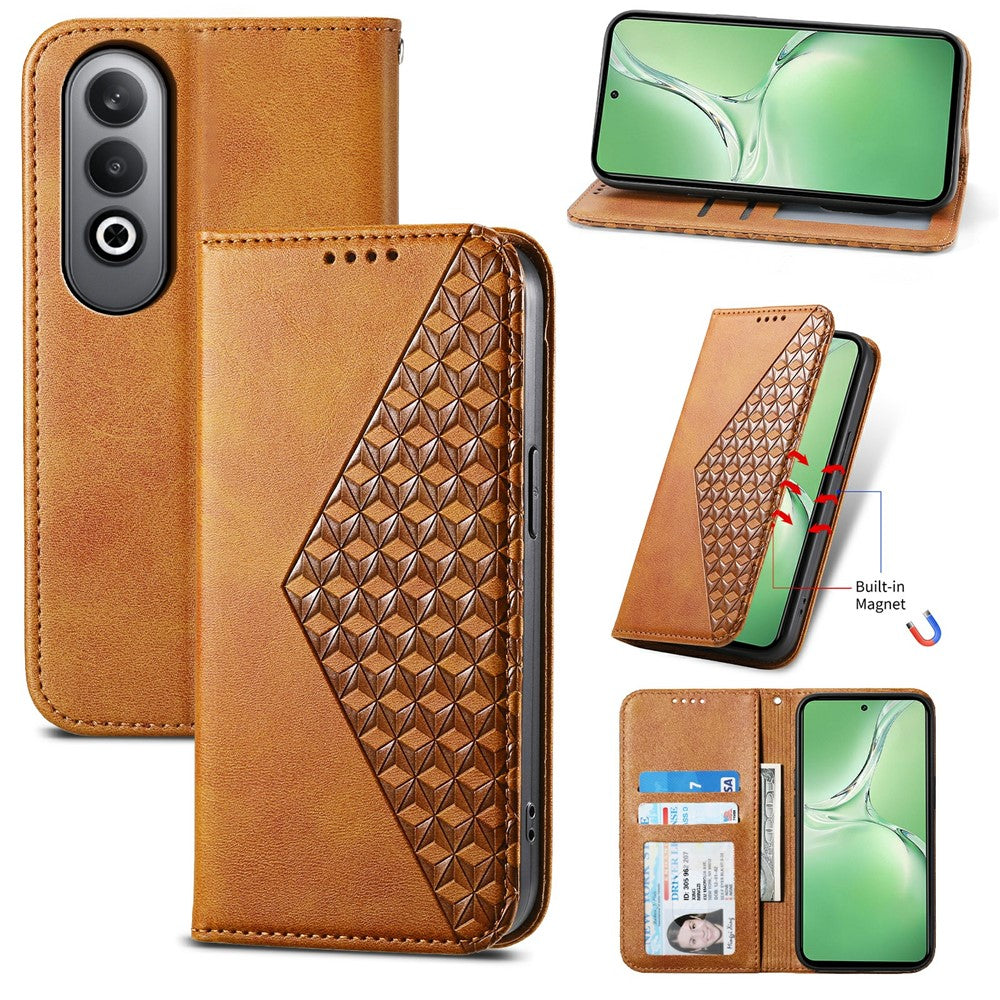 For Oppo K12 / OnePlus Nord CE4 5G Case Calf Texture PU Leather Phone Cover with Wallet - Yellow