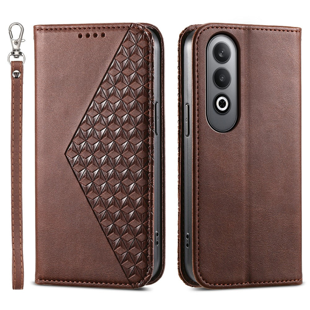 For Oppo K12 / OnePlus Nord CE4 5G Case Calf Texture PU Leather Phone Cover with Wallet - Brown