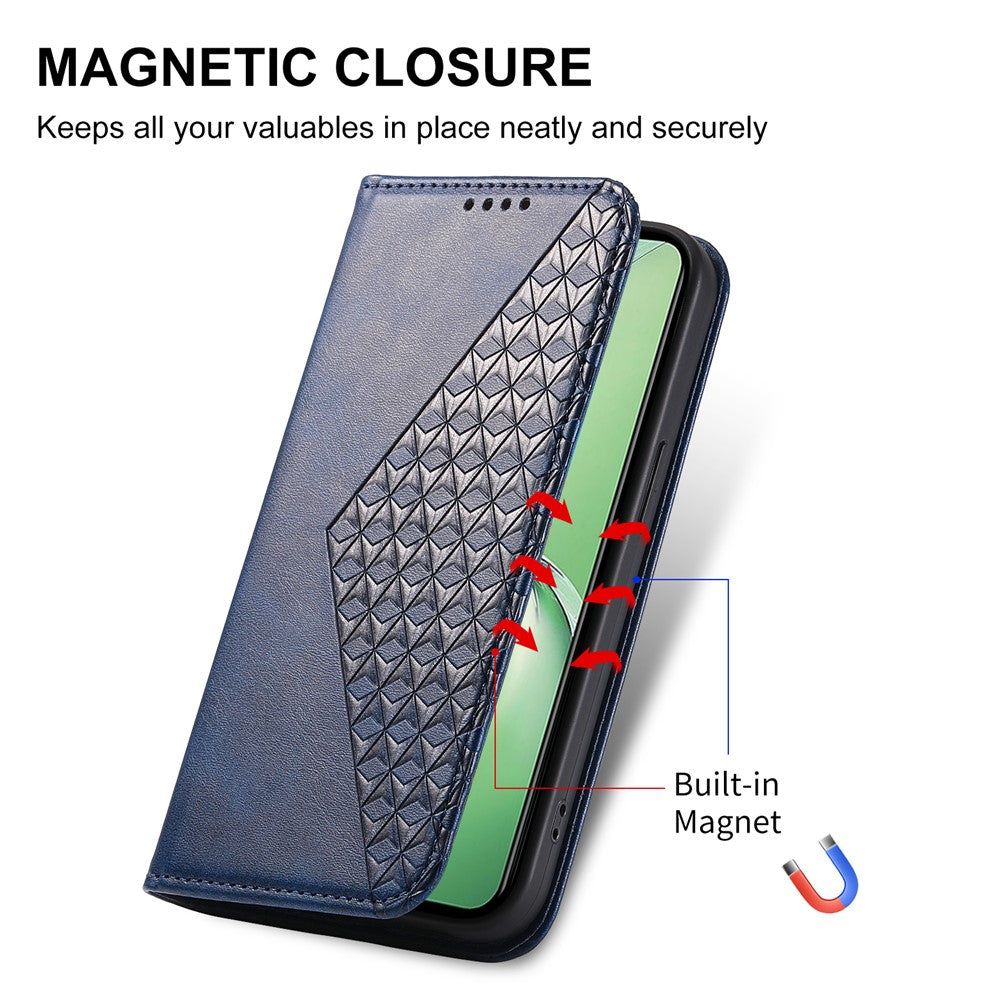 For Oppo K12 / OnePlus Nord CE4 5G Case Calf Texture PU Leather Phone Cover with Wallet - Blue