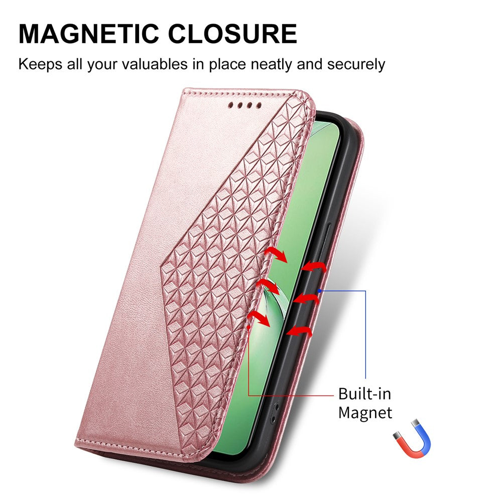 For Oppo K12 / OnePlus Nord CE4 5G Case Calf Texture PU Leather Phone Cover with Wallet - Rose Gold