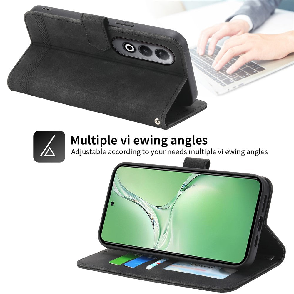 DIERFENG DF-03 For Oppo K12 / OnePlus Nord CE4 5G Wallet Case Anti-Drop Leather Phone Cover - Black