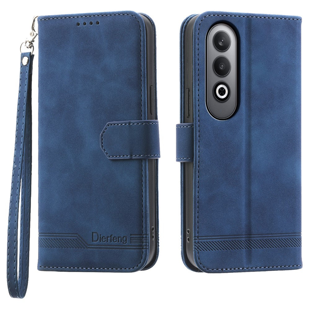 DIERFENG DF-03 For Oppo K12 / OnePlus Nord CE4 5G Wallet Case Anti-Drop Leather Phone Cover - Blue