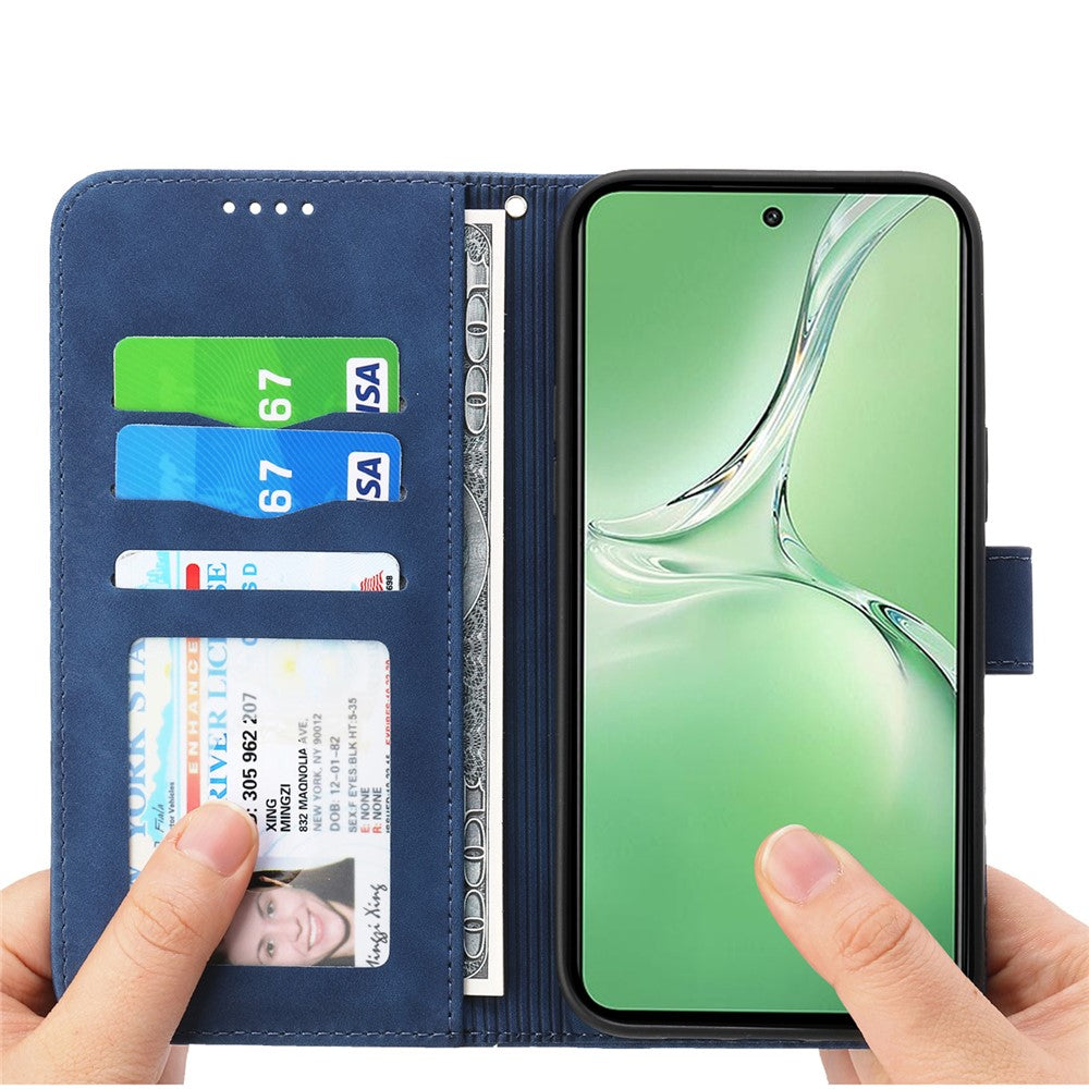 DIERFENG DF-03 For Oppo K12 / OnePlus Nord CE4 5G Wallet Case Anti-Drop Leather Phone Cover - Blue