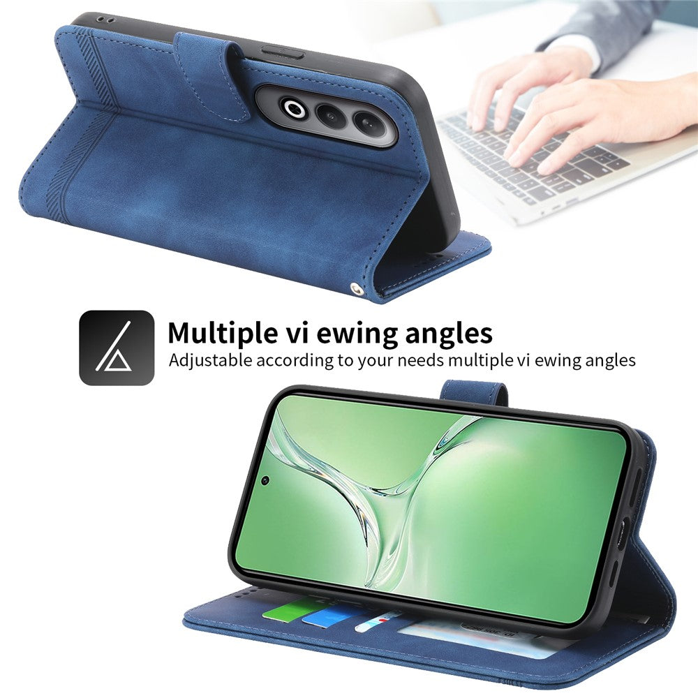 DIERFENG DF-03 For Oppo K12 / OnePlus Nord CE4 5G Wallet Case Anti-Drop Leather Phone Cover - Blue