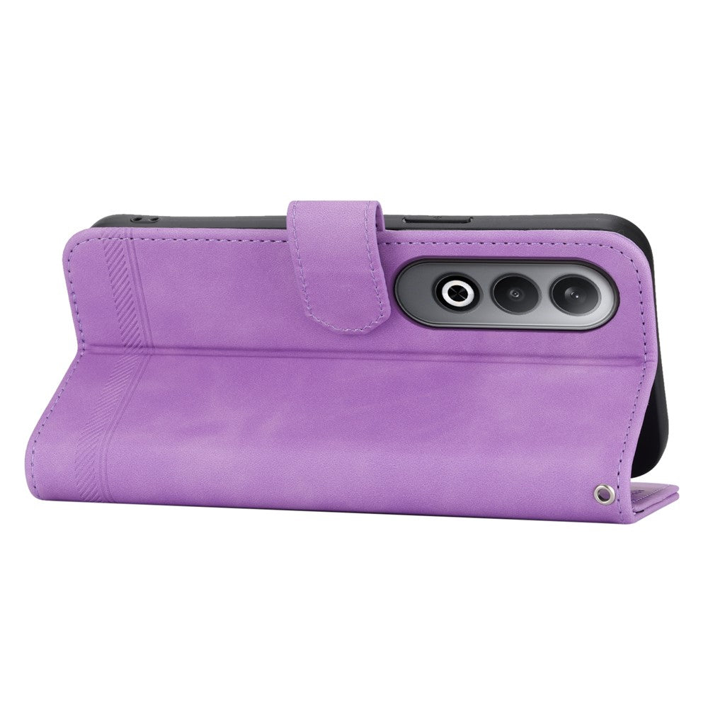 DIERFENG DF-03 For Oppo K12 / OnePlus Nord CE4 5G Wallet Case Anti-Drop Leather Phone Cover - Purple