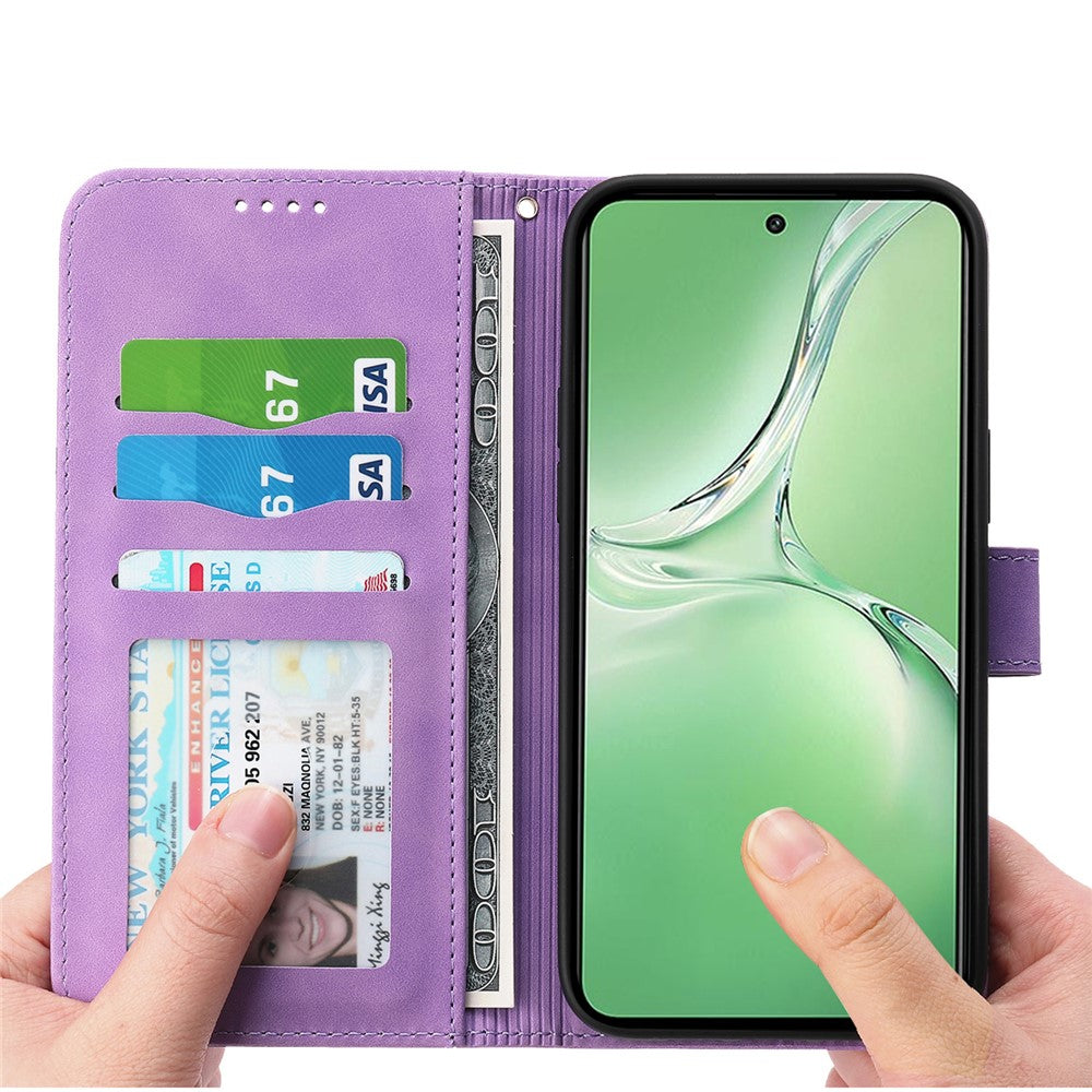 DIERFENG DF-03 For Oppo K12 / OnePlus Nord CE4 5G Wallet Case Anti-Drop Leather Phone Cover - Purple