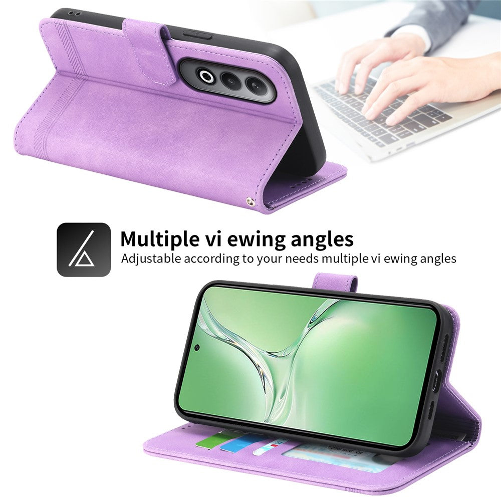 DIERFENG DF-03 For Oppo K12 / OnePlus Nord CE4 5G Wallet Case Anti-Drop Leather Phone Cover - Purple