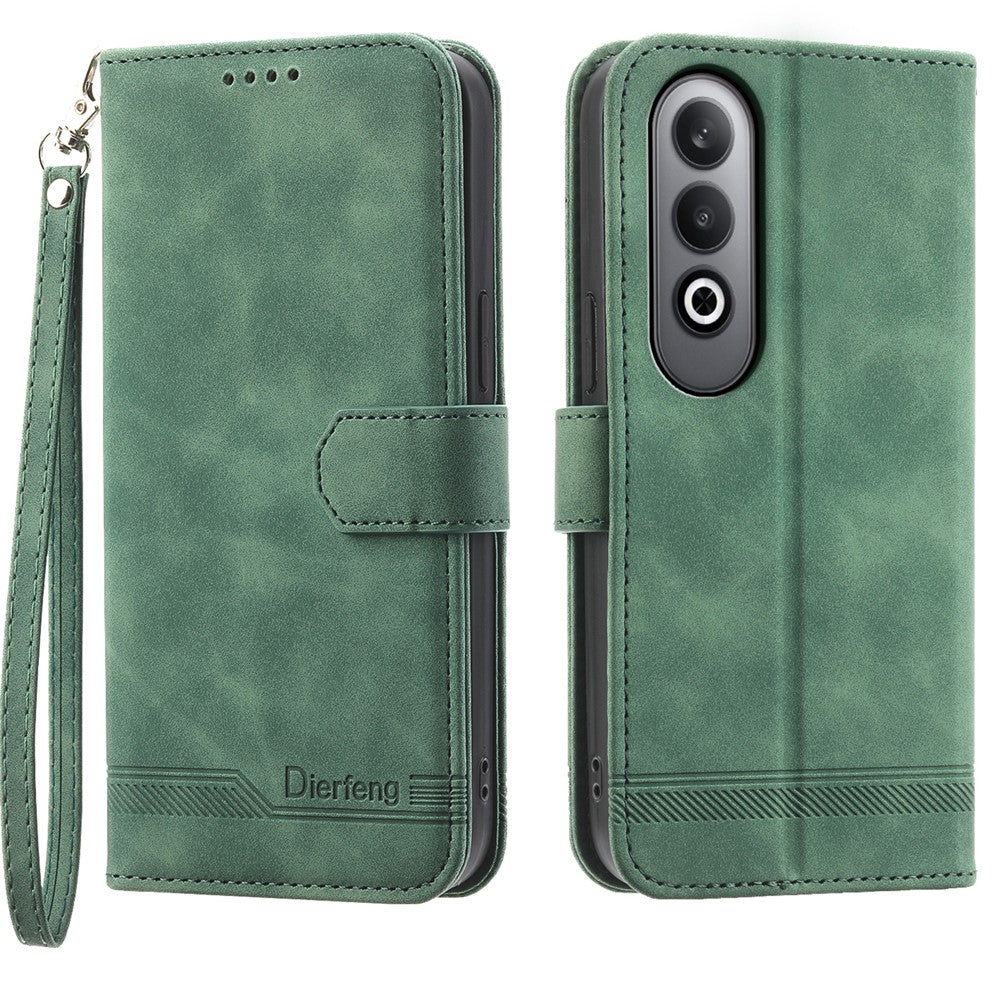 DIERFENG DF-03 For Oppo K12 / OnePlus Nord CE4 5G Wallet Case Anti-Drop Leather Phone Cover - Green