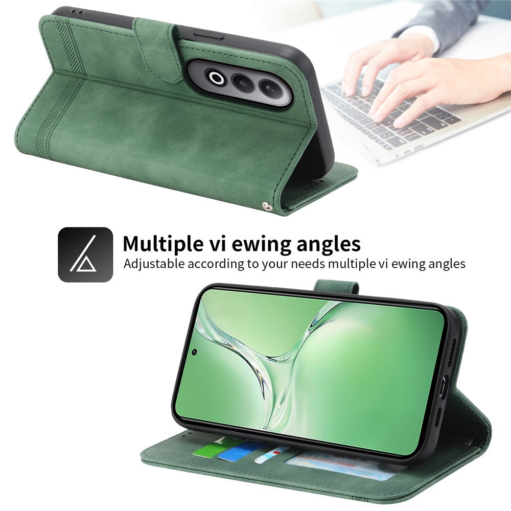DIERFENG DF-03 For Oppo K12 / OnePlus Nord CE4 5G Wallet Case Anti-Drop Leather Phone Cover - Green