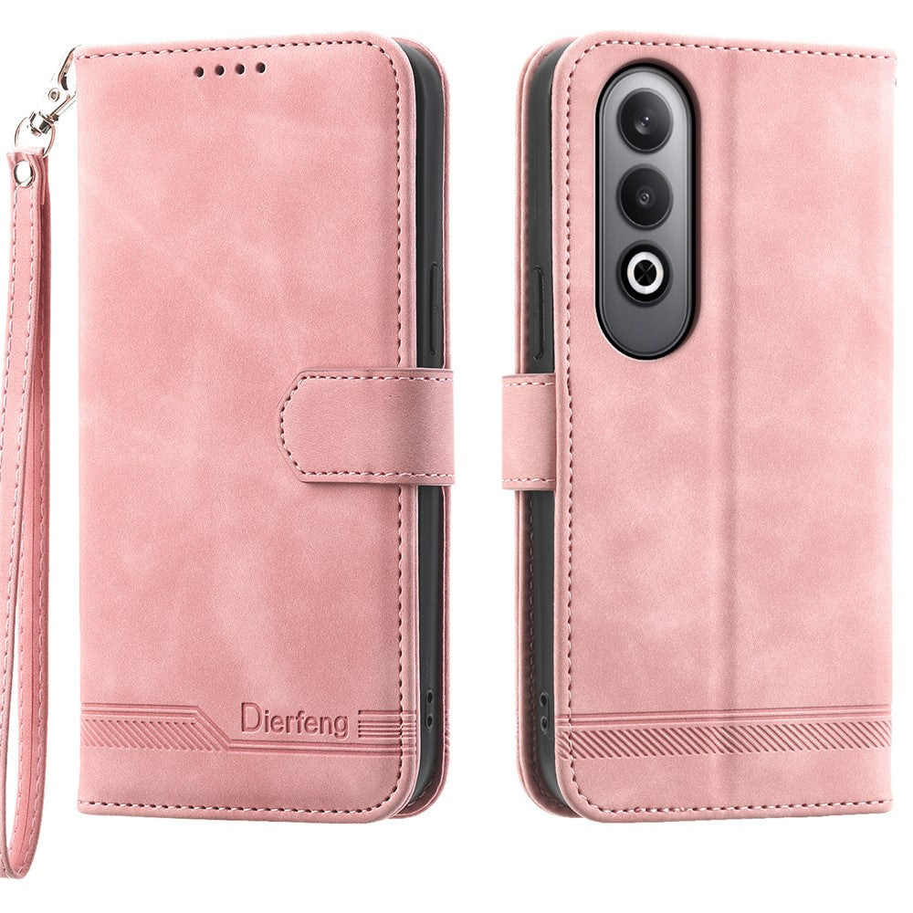 DIERFENG DF-03 For Oppo K12 / OnePlus Nord CE4 5G Wallet Case Anti-Drop Leather Phone Cover - Pink