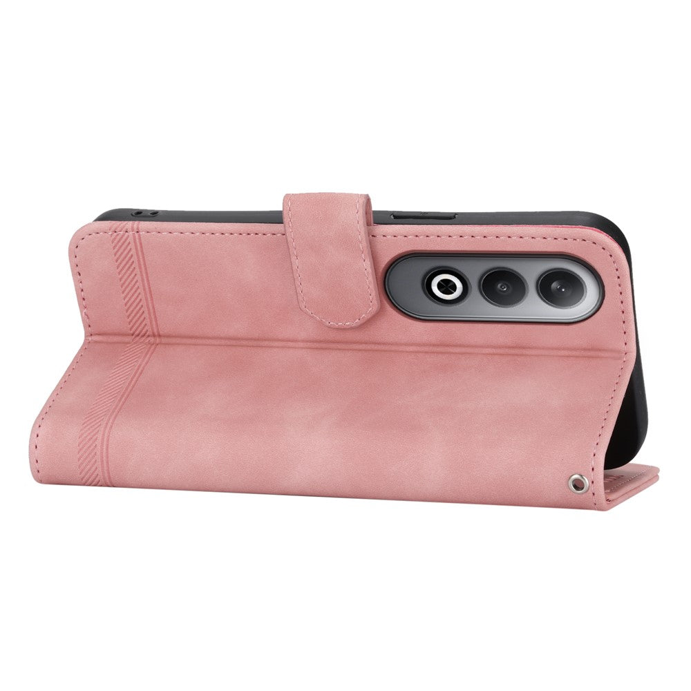 DIERFENG DF-03 For Oppo K12 / OnePlus Nord CE4 5G Wallet Case Anti-Drop Leather Phone Cover - Pink