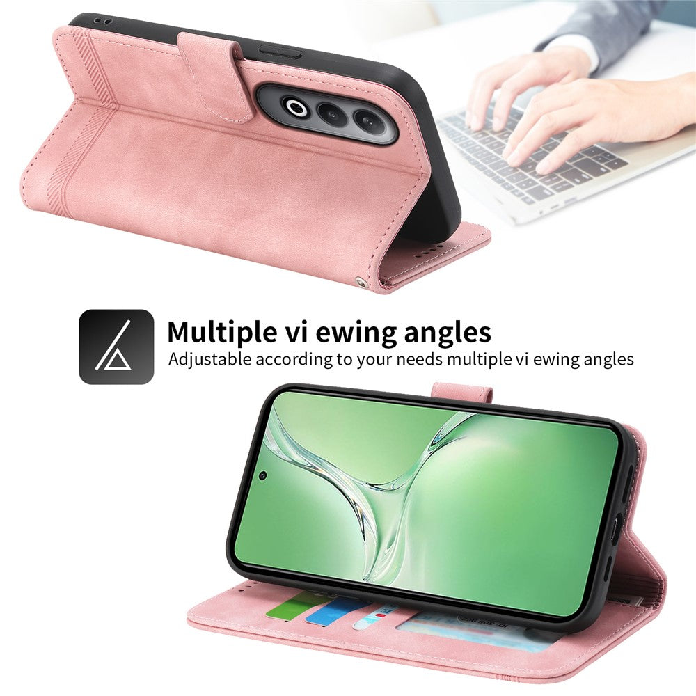 DIERFENG DF-03 For Oppo K12 / OnePlus Nord CE4 5G Wallet Case Anti-Drop Leather Phone Cover - Pink