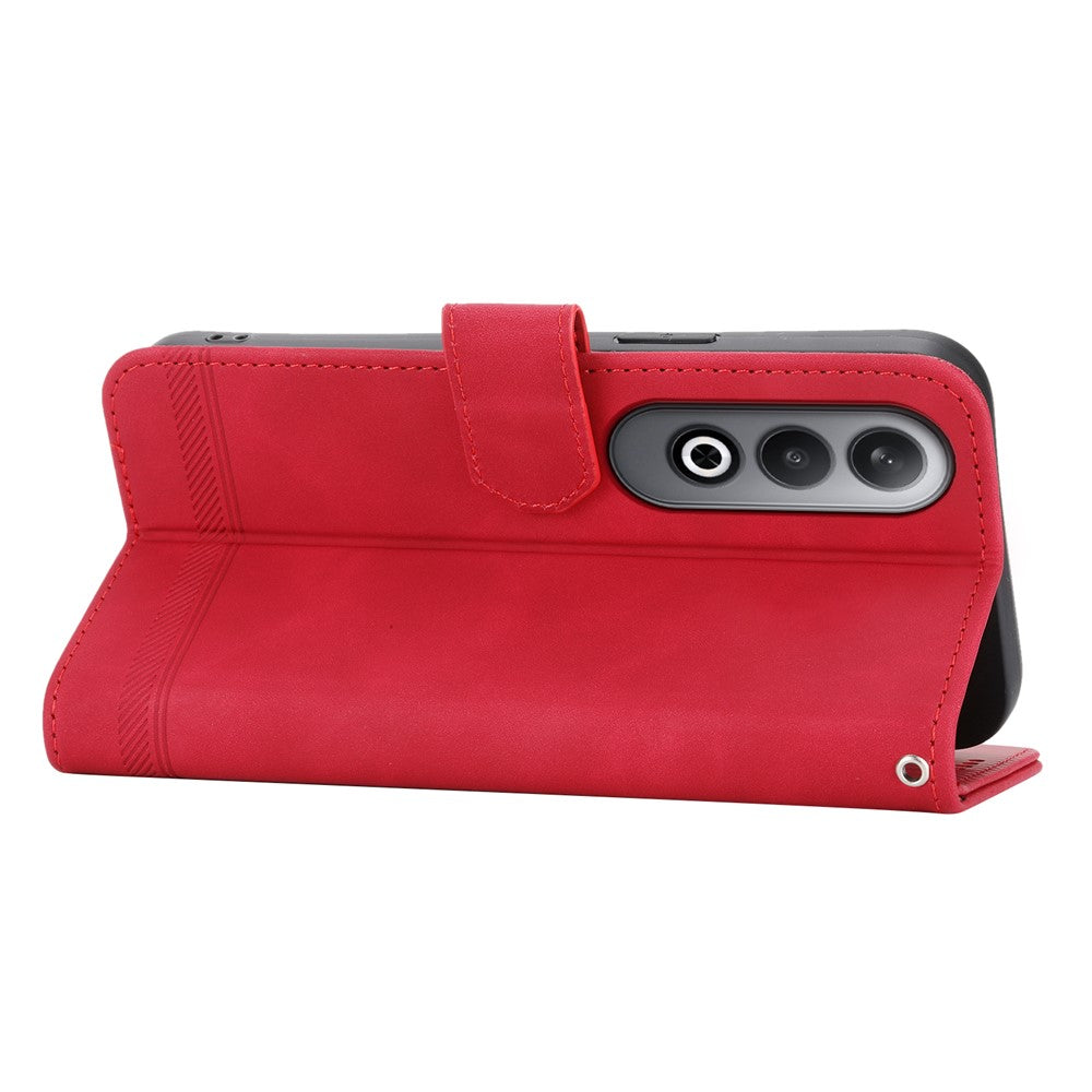DIERFENG DF-03 For Oppo K12 / OnePlus Nord CE4 5G Wallet Case Anti-Drop Leather Phone Cover - Red