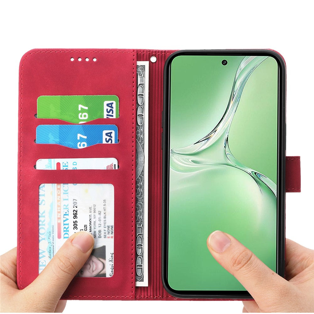 DIERFENG DF-03 For Oppo K12 / OnePlus Nord CE4 5G Wallet Case Anti-Drop Leather Phone Cover - Red