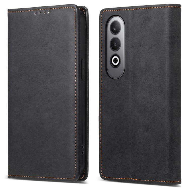 DF-05 For Oppo K12 / OnePlus Nord CE4 5G Case RFID Blocking PU Leather Wallet Phone Cover - Black