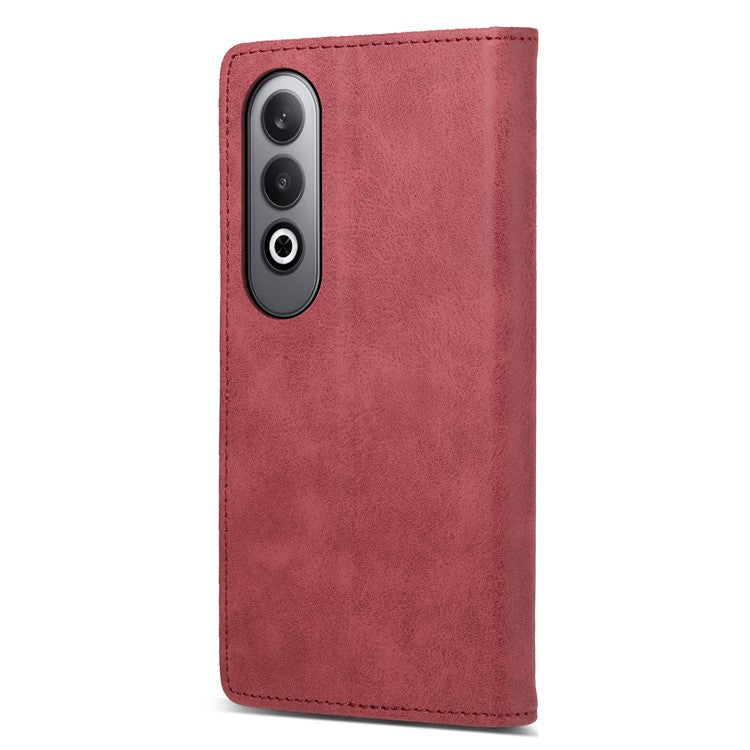 DF-05 For Oppo K12 / OnePlus Nord CE4 5G Case RFID Blocking PU Leather Wallet Phone Cover - Red