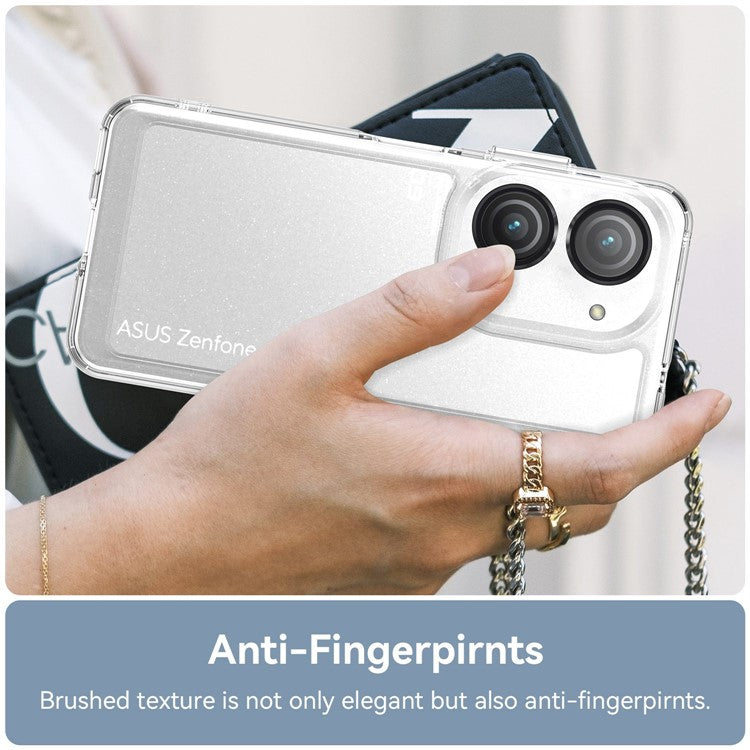 For Asus Zenfone 9 5G Candy Series Air Cushion Shock Absorption Case Soft TPU Brushed Texture Protective Cover - Transparent