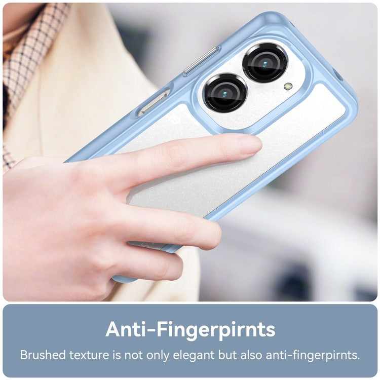 For Asus Zenfone 9 5G / 10 5G TPU + Acrylic Clear Back Phone Protective Case Anti-drop Anti-scratch Back Cover - Blue