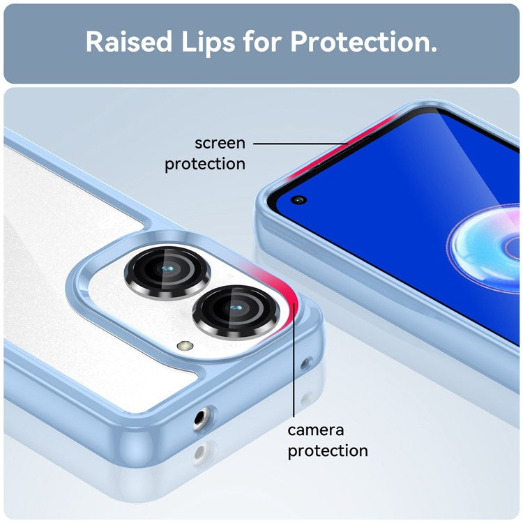 For Asus Zenfone 9 5G / 10 5G TPU + Acrylic Clear Back Phone Protective Case Anti-drop Anti-scratch Back Cover - Blue