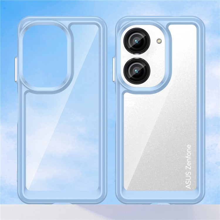 For Asus Zenfone 9 5G / 10 5G TPU + Acrylic Clear Back Phone Protective Case Anti-drop Anti-scratch Back Cover - Blue