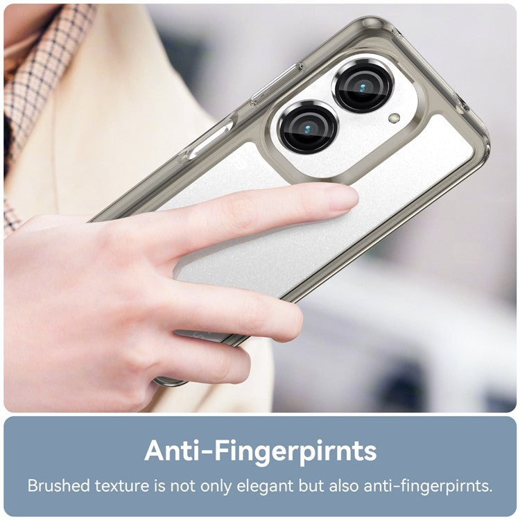 For Asus Zenfone 9 5G / 10 5G TPU + Acrylic Clear Back Phone Protective Case Anti-drop Anti-scratch Back Cover - Transparent Grey