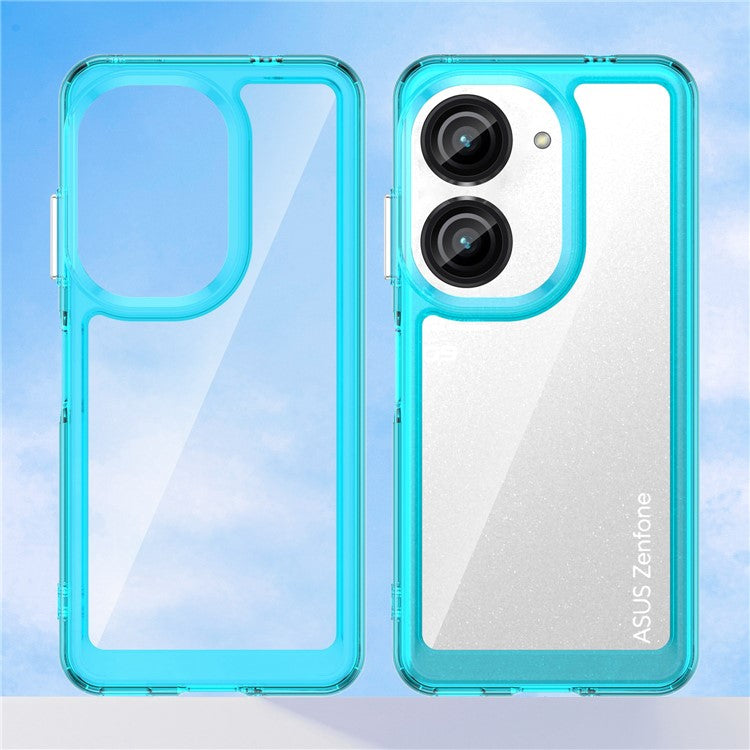 For Asus Zenfone 9 5G / 10 5G TPU + Acrylic Clear Back Phone Protective Case Anti-drop Anti-scratch Back Cover - Transparent Blue