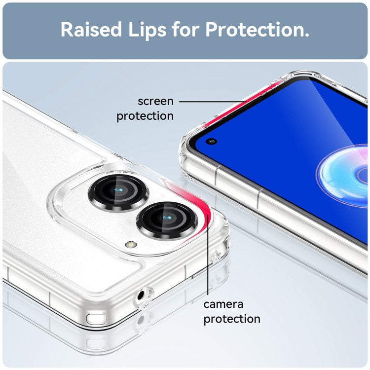 For Asus Zenfone 9 5G / 10 5G TPU + Acrylic Clear Back Phone Protective Case Anti-drop Anti-scratch Back Cover - Transparent