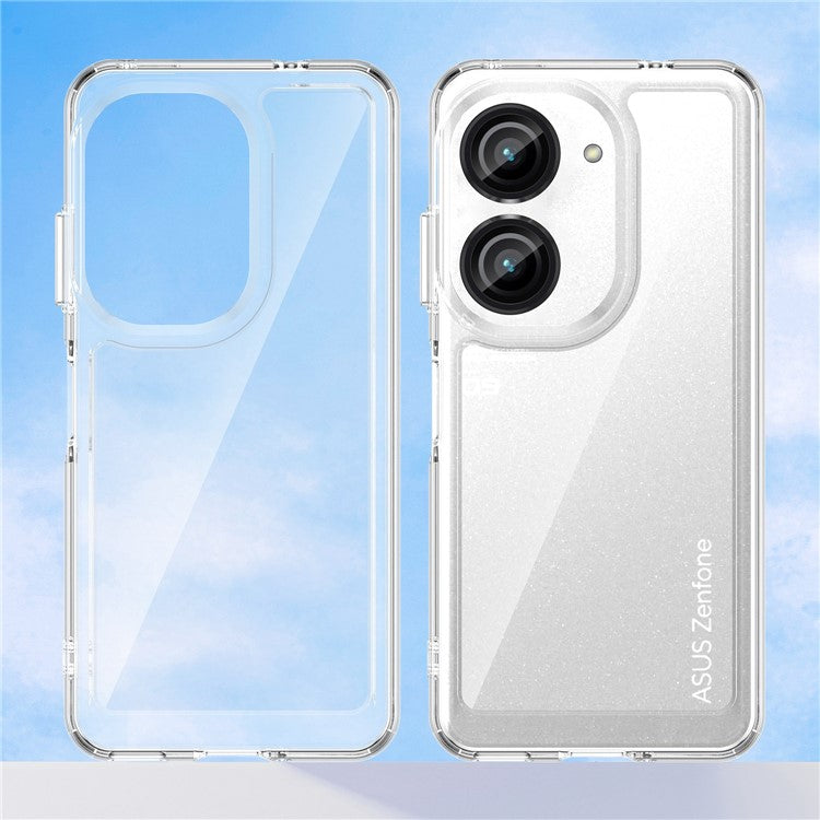 For Asus Zenfone 9 5G / 10 5G TPU + Acrylic Clear Back Phone Protective Case Anti-drop Anti-scratch Back Cover - Transparent