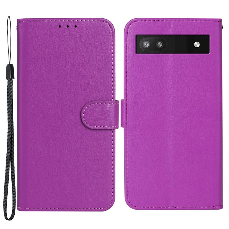 For Google Pixel 8a Case Wallet Style Flip Leather Phone Cover Card Holder - Purple