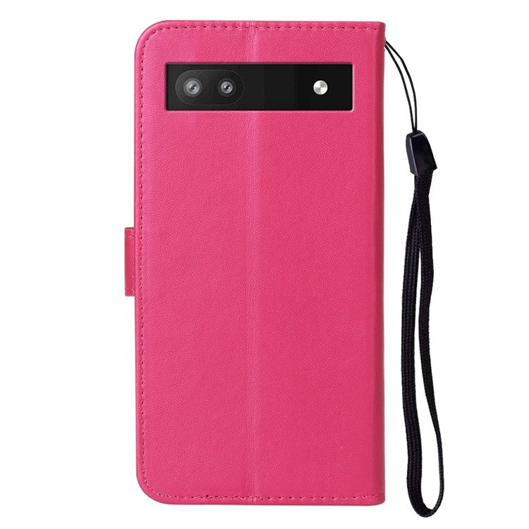 For Google Pixel 8a Case Wallet Style Flip Leather Phone Cover Card Holder - Rose