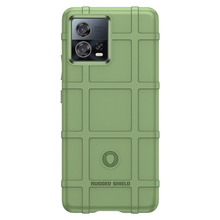 For Motorola Moto S30 Pro 5G Rugged Square Grid Protective Cover Thickened TPU Shockproof Phone Case - Green