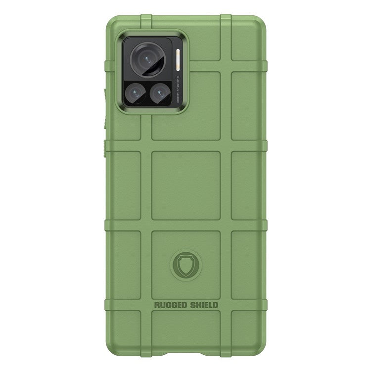 Mobile Phone Cover for Motorola Moto X30 Pro 5G / Edge 30 Ultra 5G, Rugged Square Grid Texture TPU Shockproof Phone Case - Green