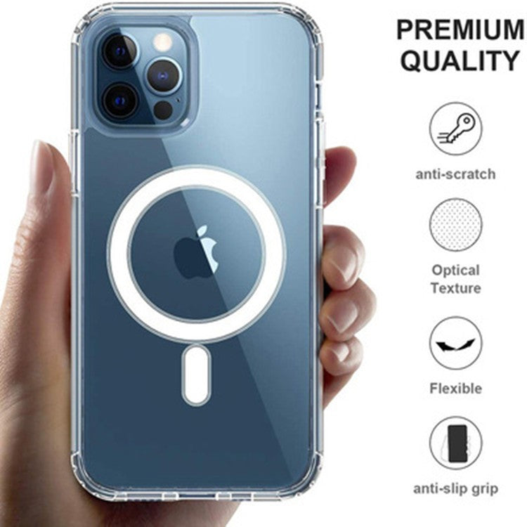 For iPhone 16 Pro Clear Case Soft TPU Phone Cover Compatible with MagSafe