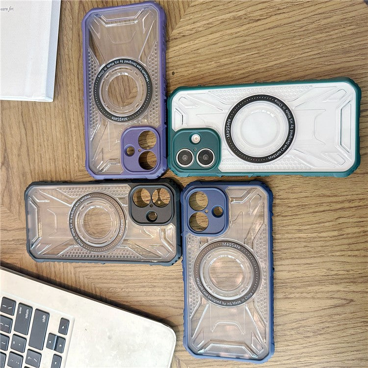 For iPhone 16 Plus Case Anti-Drop TPU+PC Phone Cover Compatible with MagSafe - Green