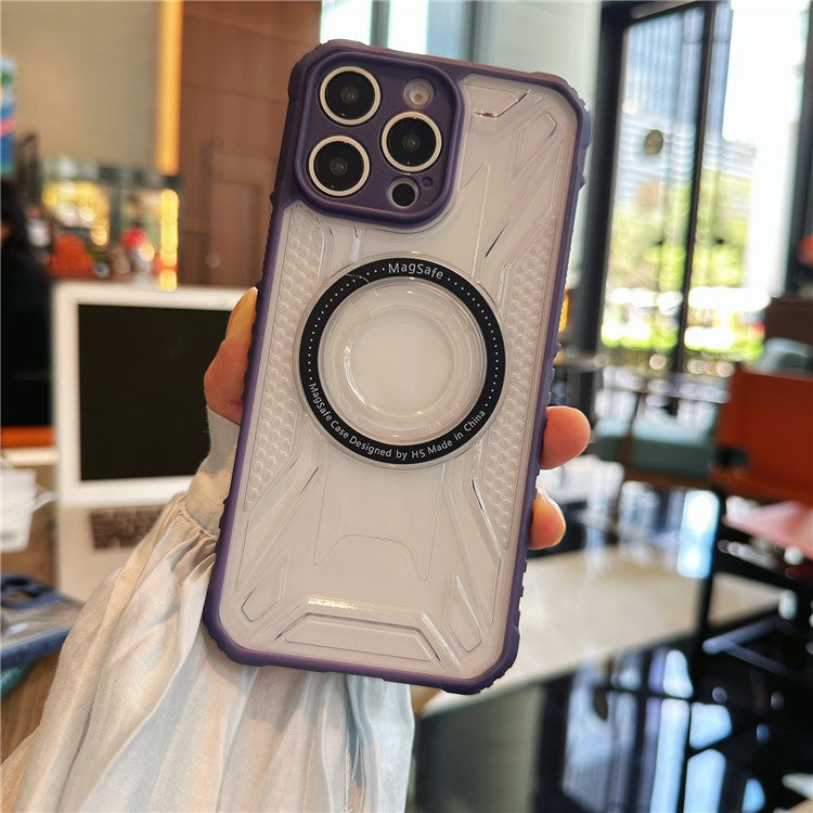 For iPhone 16 Pro Magnetic Case TPU+PC Protective Phone Cover - Purple