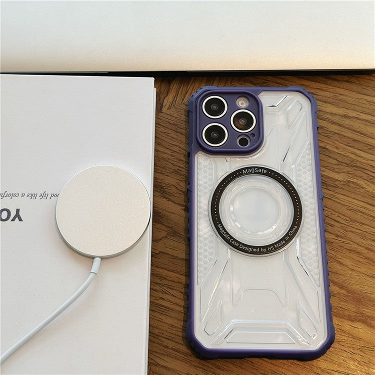 For iPhone 16 Pro Magnetic Case TPU+PC Protective Phone Cover - Purple
