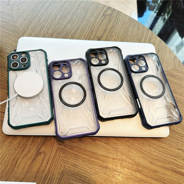 For iPhone 16 Pro Magnetic Case TPU+PC Protective Phone Cover - Purple