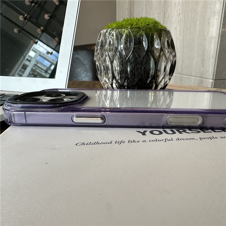 For iPhone 16 Pro Shockproof Case TPU+PC Crystal Clear Phone Cover - Purple