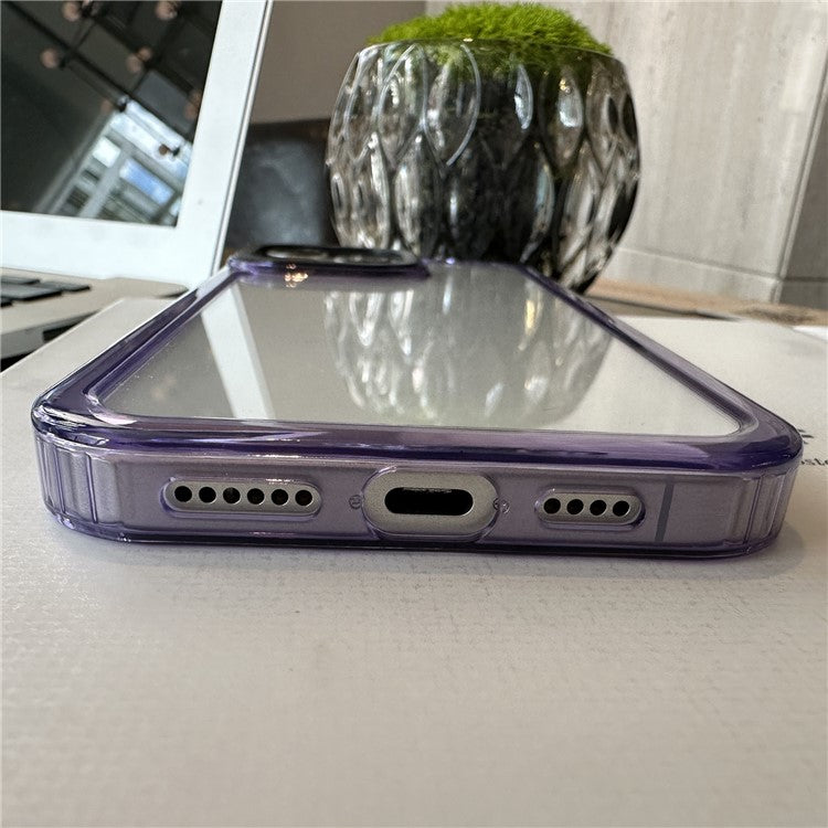 For iPhone 16 Pro Shockproof Case TPU+PC Crystal Clear Phone Cover - Purple