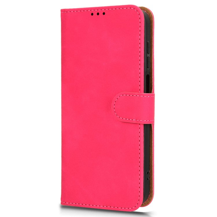 For Samsung Galaxy M35 5G Case Skin-Feel Leather Anti-Drop Wallet Flip Phone Cover - Rose