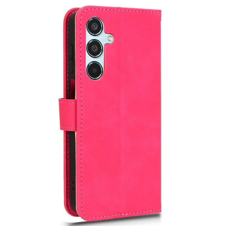 For Samsung Galaxy M35 5G Case Skin-Feel Leather Anti-Drop Wallet Flip Phone Cover - Rose