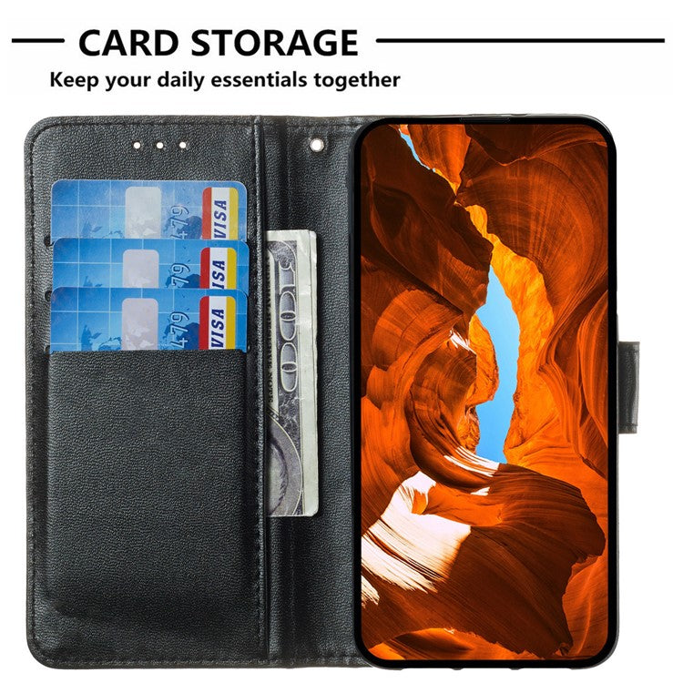 For Google Pixel 9 Pro / Pixel 9 Case Wallet Style Flip Leather Phone Cover Card Holder - Black