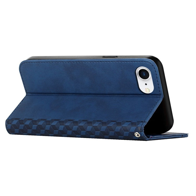 For iPhone 16e Wholesale Cell Phone Stand Case Magnetic Closure PU Leather Cover - Sapphire