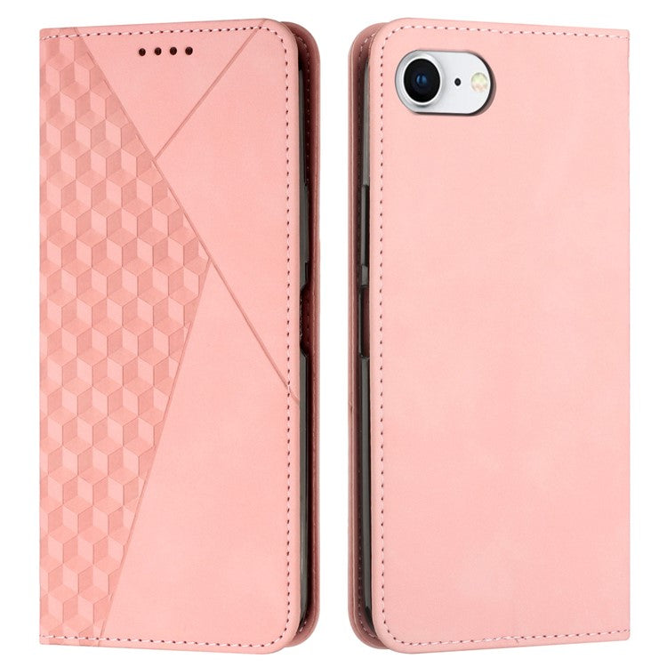 For iPhone 16e Wholesale Cell Phone Stand Case Magnetic Closure PU Leather Cover - Rose Gold
