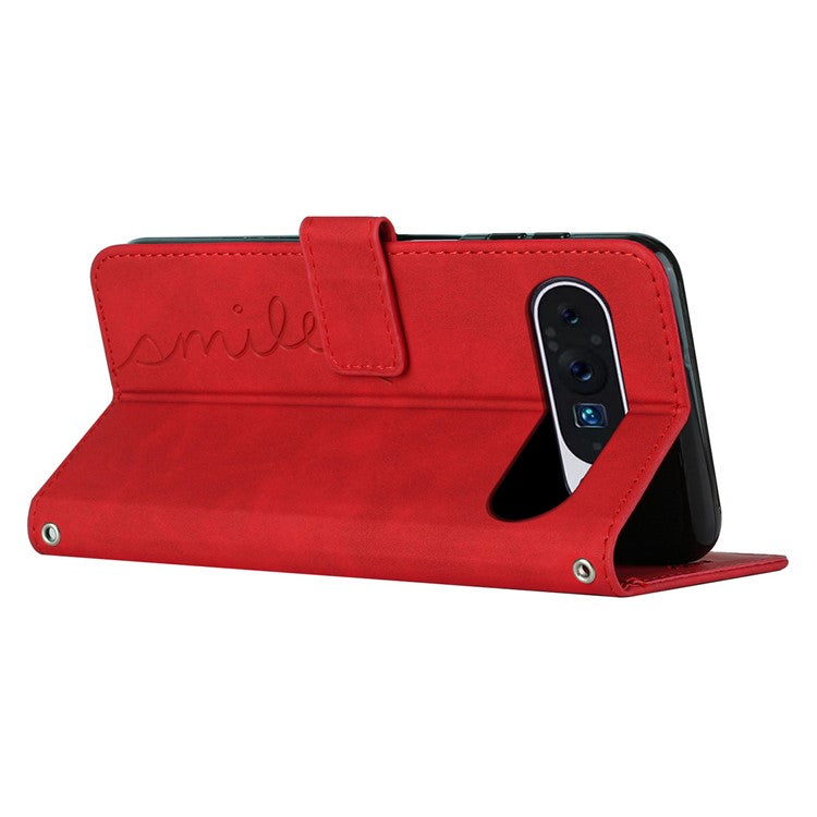 For Google Pixel 9 / Pixel 9 Pro Case Skin-touch Leather Wallet Phone Cover - Red