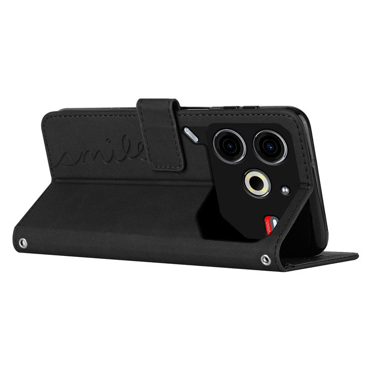 For TECNO Pova 6 Neo Wallet Case Folio PU Leather Phone Cover Card Slots - Black