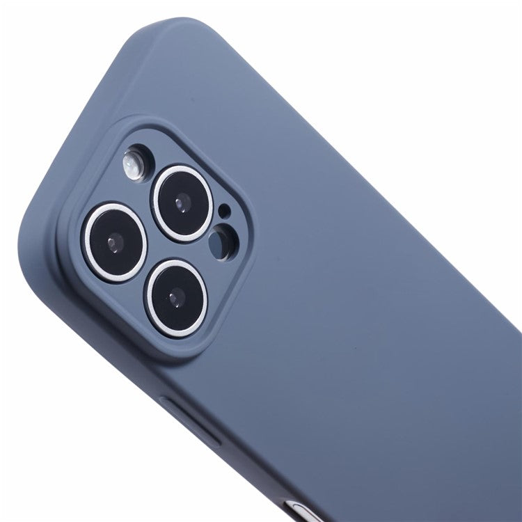 For iPhone 16 Pro Crossbody Case Flexible TPU Fiber Lining Anti-Shock Phone Cover - Lavender Grey