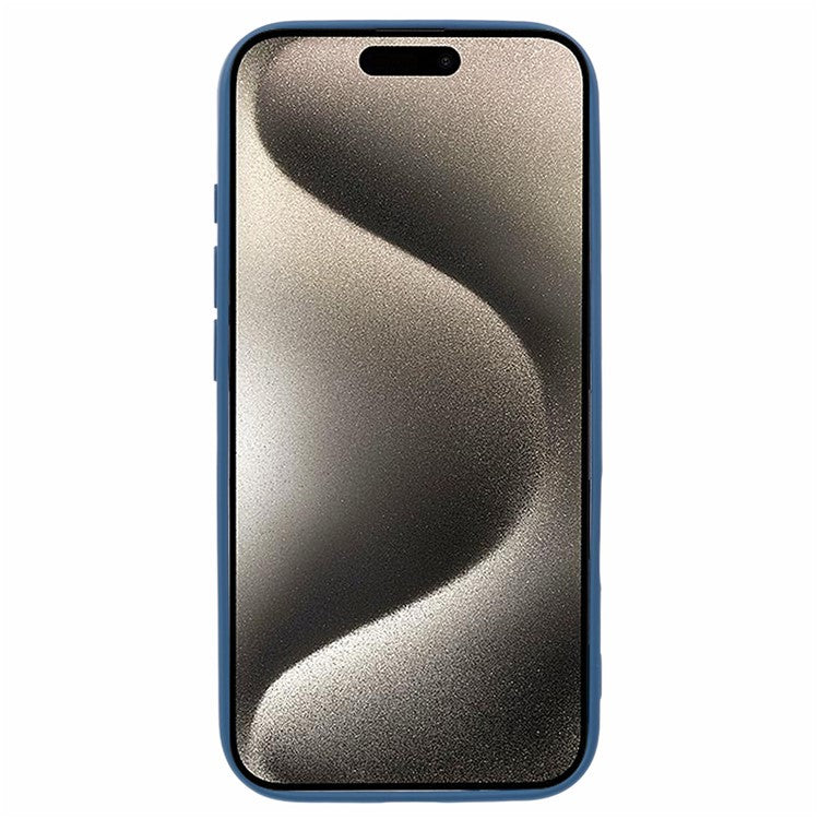 For iPhone 16 Case Fiber Lining TPU Soft Touch Phone Cover Drop Protection - Sapphire