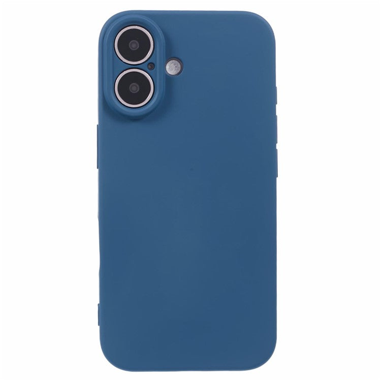 For iPhone 16 Case Fiber Lining TPU Soft Touch Phone Cover Drop Protection - Sapphire